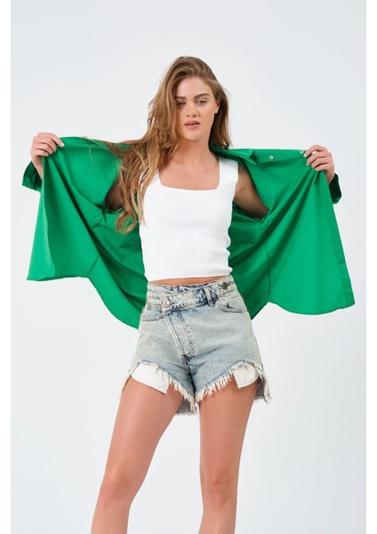 Kadın Oversize Uzun Gömlek