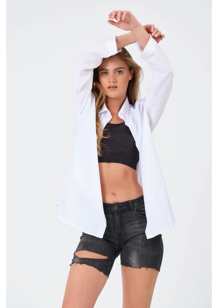 Kadın Oversize Uzun Gömlek