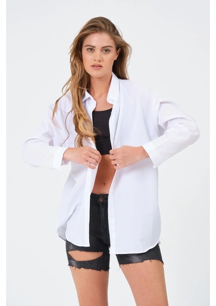 Kadın Oversize Uzun Gömlek