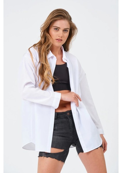 Kadın Oversize Uzun Gömlek