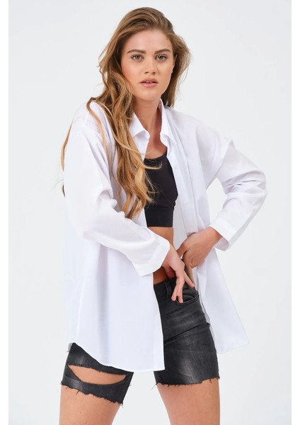 Kadın Oversize Uzun Gömlek