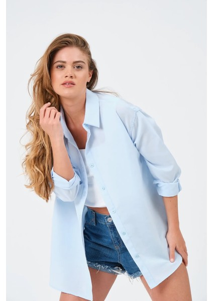 Kadın Oversize Uzun Gömlek