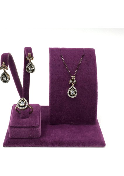 Damla Elmas Rengi Zirkon Otantik Set