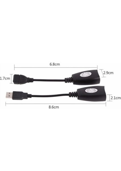 RJ45 USB Ek Uzatıcı CAT5E 6 Kablosu Ekleme