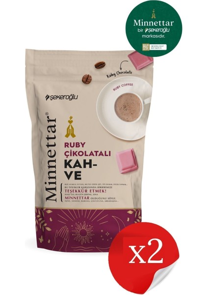 Minnettar Ruby Çikolatalı Kahve 2 x 165 gr ( 2 Paket )