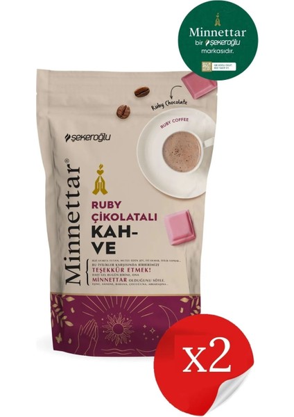 Minnettar Ruby Çikolatalı Kahve 2 x 165 gr ( 2 Paket )