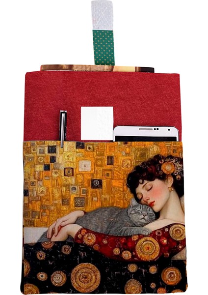 Desenli Yıkanabilir Cepli Kitap Kılıfı 20 x 25 cm Çok Amaçlı Çanta Book Cover