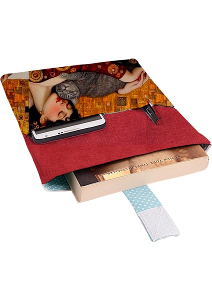 Desenli Yıkanabilir Cepli Kitap Kılıfı 20 x 25 cm Çok Amaçlı Çanta Book Cover