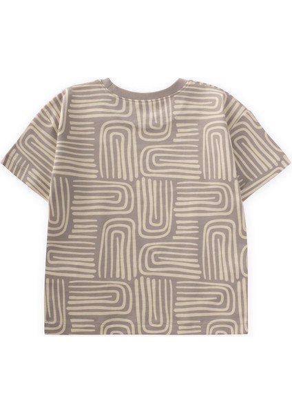 Boho Desenli T-Shırt 2-10 Yaş Bej