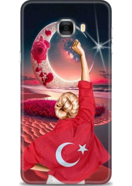 Samsung Galaxy C7 Hd Baskılı Kılıf + Seramik Tam Kaplayan Ekran Koruyucu 249