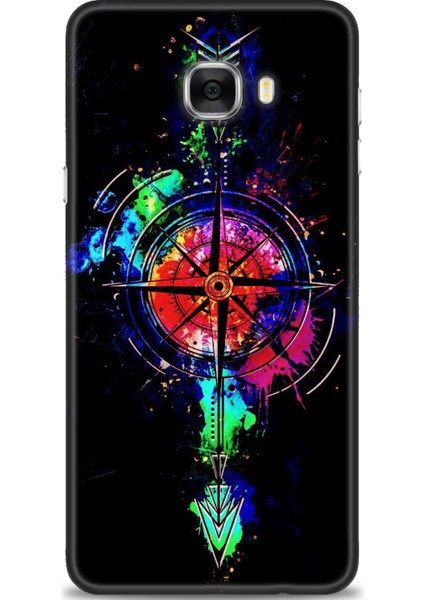 Samsung Galaxy C7 Hd Baskılı Kılıf + Seramik Tam Kaplayan Ekran Koruyucu 86