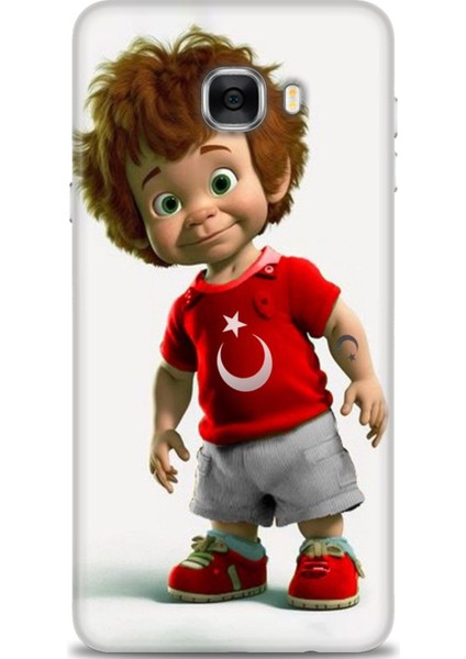 Samsung Galaxy C7 Hd Baskılı Kılıf + Seramik Tam Kaplayan Ekran Koruyucu 247