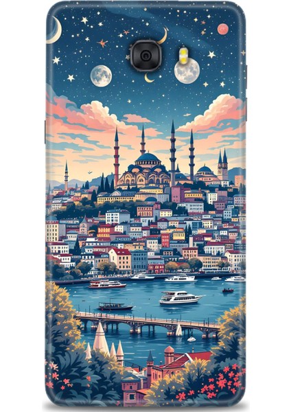 Samsung Galaxy C9 Pro Hd Baskılı Kılıf + Seramik Tam Kaplayan Ekran Koruyucu 223