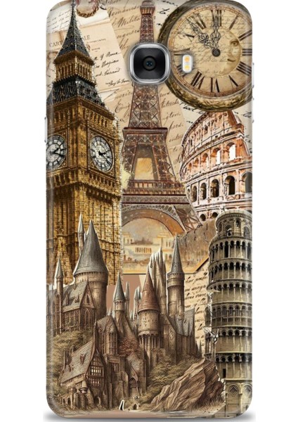 Samsung Galaxy C7 Hd Baskılı Kılıf + Seramik Tam Kaplayan Ekran Koruyucu 263
