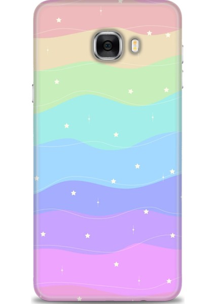 Samsung Galaxy C7 Hd Baskılı Kılıf + Seramik Tam Kaplayan Ekran Koruyucu 423