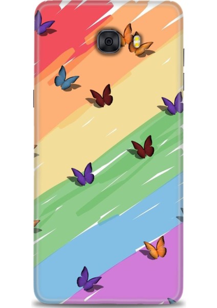 Samsung Galaxy C9 Pro Hd Baskılı Kılıf + Seramik Tam Kaplayan Ekran Koruyucu 420