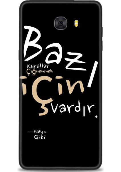 Samsung Galaxy C9 Pro Hd Baskılı Kılıf + Seramik Tam Kaplayan Ekran Koruyucu 394
