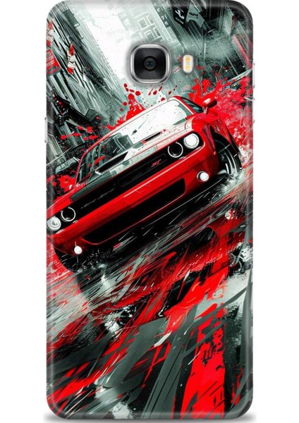 Samsung Galaxy C7 Hd Baskılı Kılıf + Seramik Tam Kaplayan Ekran Koruyucu 106