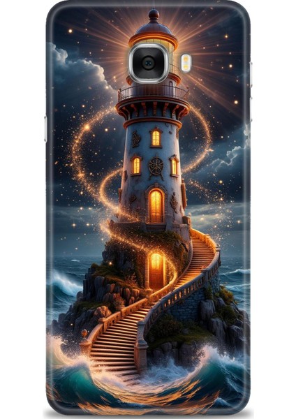 Samsung Galaxy C7 Hd Baskılı Kılıf + Seramik Tam Kaplayan Ekran Koruyucu 232