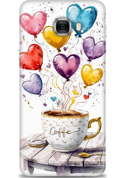 Samsung Galaxy C7 Hd Baskılı Kılıf + Seramik Tam Kaplayan Ekran Koruyucu 411
