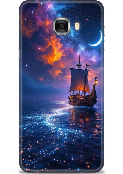 Samsung Galaxy C7 Hd Baskılı Kılıf + Seramik Tam Kaplayan Ekran Koruyucu 235