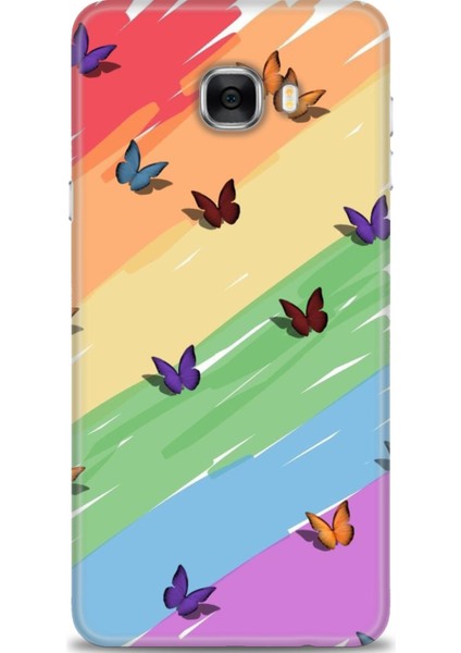 Samsung Galaxy C7 Hd Baskılı Kılıf + Seramik Tam Kaplayan Ekran Koruyucu 420