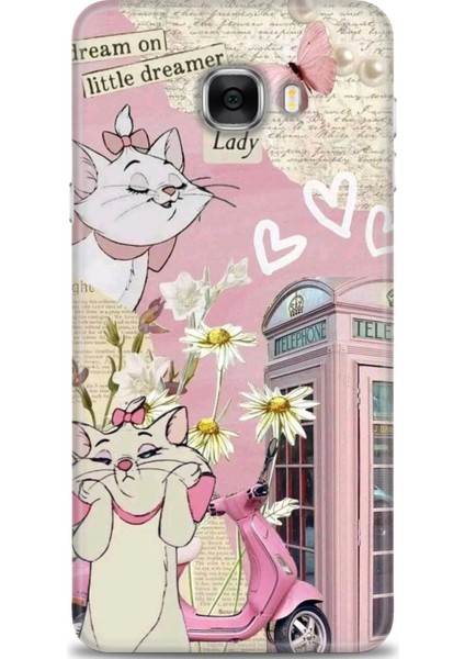 Samsung Galaxy C7 Hd Baskılı Kılıf + Seramik Tam Kaplayan Ekran Koruyucu 218