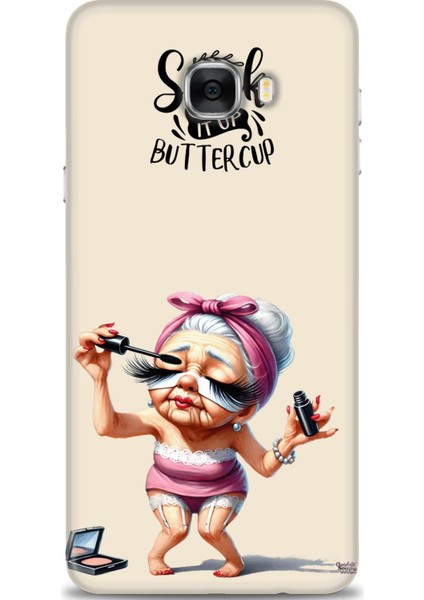 Samsung Galaxy C7 Hd Baskılı Kılıf + Seramik Tam Kaplayan Ekran Koruyucu 50