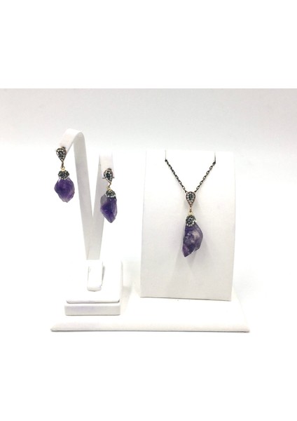 Mini Markazit Ametist Otantik Doğal Taş Set