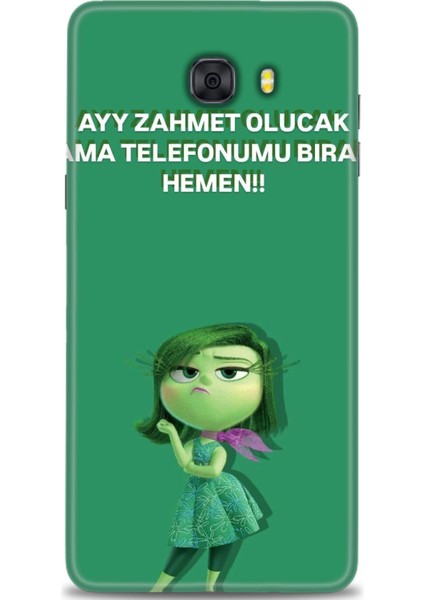 Samsung Galaxy C9 Pro Hd Baskılı Kılıf + Seramik Tam Kaplayan Ekran Koruyucu 154
