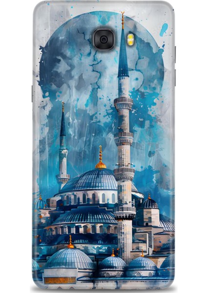 Samsung Galaxy C9 Pro Hd Baskılı Kılıf + Seramik Tam Kaplayan Ekran Koruyucu 228