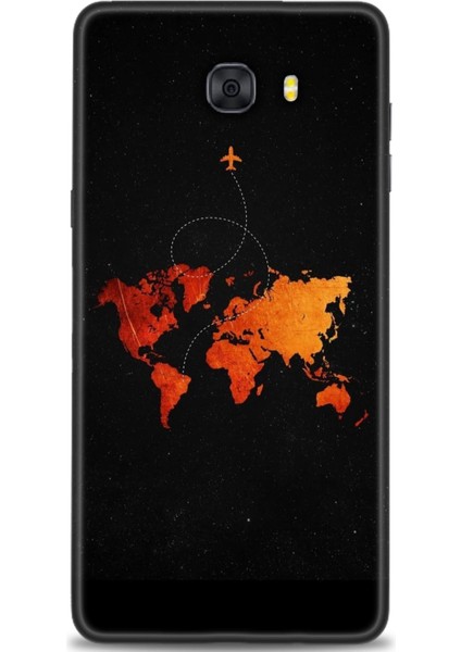 Samsung Galaxy C9 Pro Hd Baskılı Kılıf + Seramik Tam Kaplayan Ekran Koruyucu 384