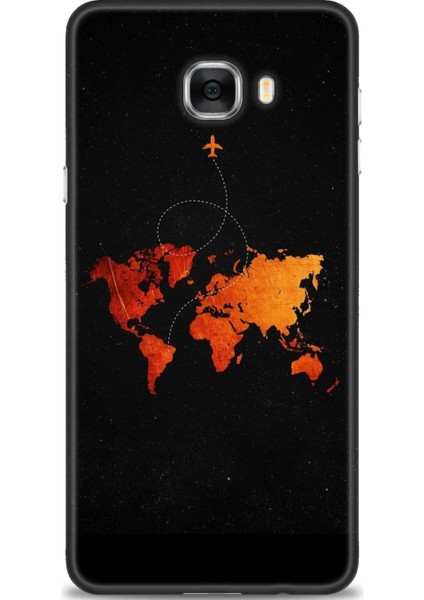 Samsung Galaxy C7 Hd Baskılı Kılıf + Seramik Tam Kaplayan Ekran Koruyucu 384