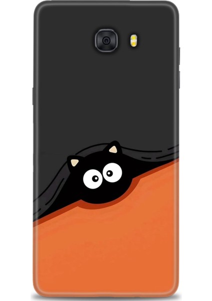 Samsung Galaxy C9 Pro Hd Baskılı Kılıf + Seramik Tam Kaplayan Ekran Koruyucu 80