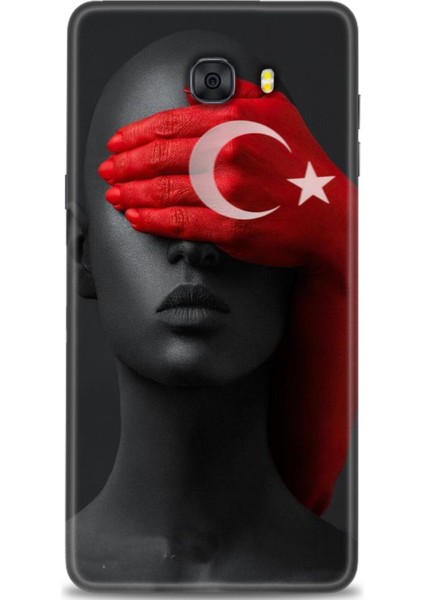 Samsung Galaxy C9 Pro Hd Baskılı Kılıf + Seramik Tam Kaplayan Ekran Koruyucu 246