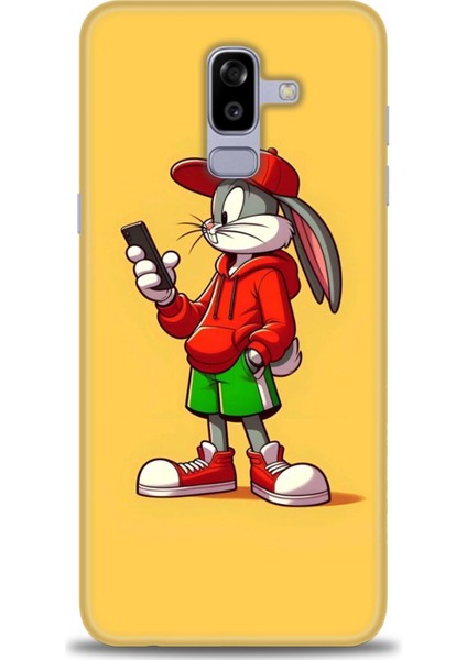 Samsung Galaxy J8 Hd Baskılı Kılıf + Seramik Tam Kaplayan Ekran Koruyucu 401