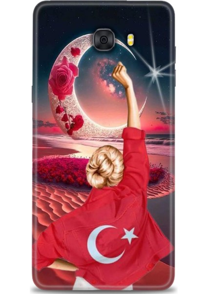 Samsung Galaxy C9 Pro Hd Baskılı Kılıf + Seramik Tam Kaplayan Ekran Koruyucu 249