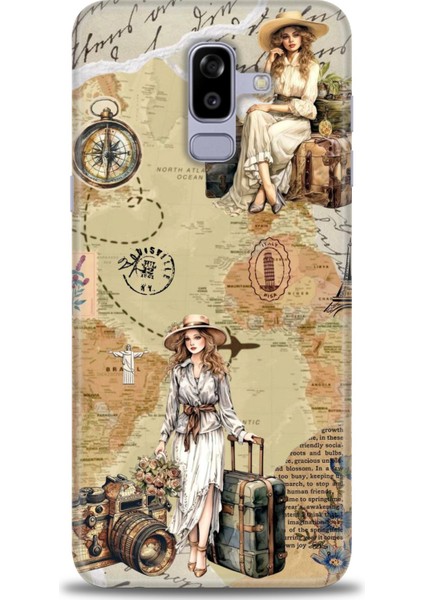 Samsung Galaxy J8 Hd Baskılı Kılıf + Seramik Tam Kaplayan Ekran Koruyucu 270
