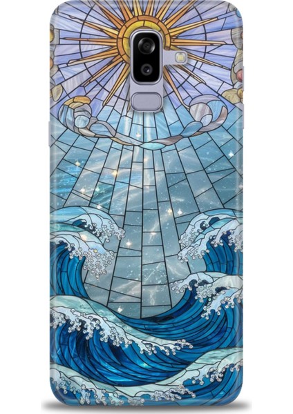 Samsung Galaxy J8 Hd Baskılı Kılıf + Seramik Tam Kaplayan Ekran Koruyucu 336