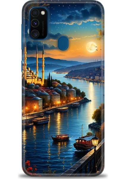 Samsung Galaxy M21 Hd Baskılı Kılıf + Seramik Tam Kaplayan Ekran Koruyucu 222
