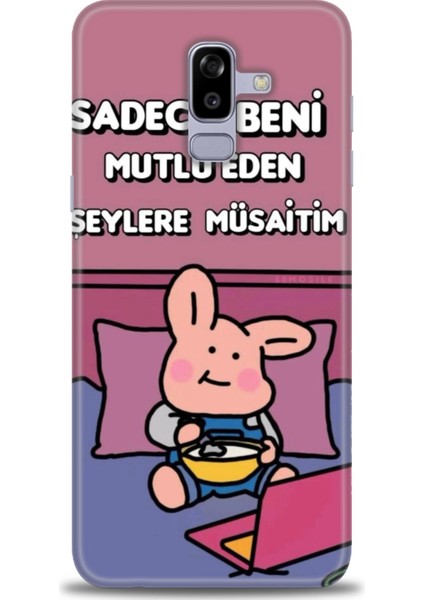 Samsung Galaxy J8 Hd Baskılı Kılıf + Seramik Tam Kaplayan Ekran Koruyucu 166