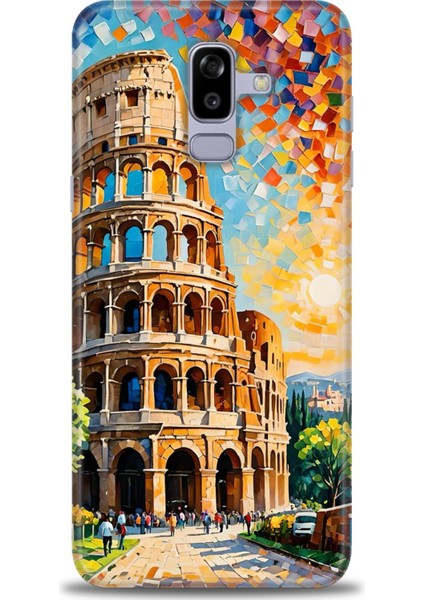 Samsung Galaxy J8 Hd Baskılı Kılıf + Seramik Tam Kaplayan Ekran Koruyucu 262