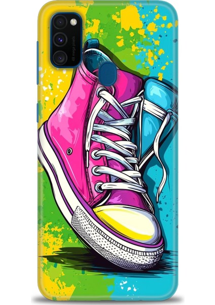 Samsung Galaxy M21 Hd Baskılı Kılıf + Seramik Tam Kaplayan Ekran Koruyucu 441