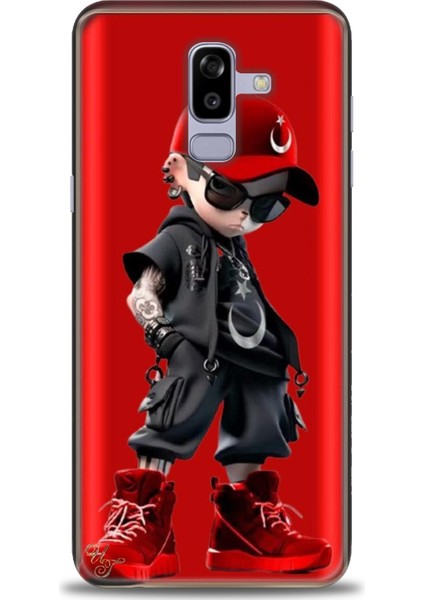 Samsung Galaxy J8 Hd Baskılı Kılıf + Seramik Tam Kaplayan Ekran Koruyucu 250