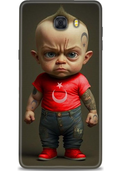 Samsung Galaxy C9 Pro Hd Baskılı Kılıf + Seramik Tam Kaplayan Ekran Koruyucu 244