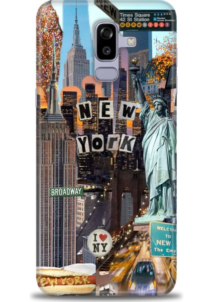 Samsung Galaxy J8 Hd Baskılı Kılıf + Seramik Tam Kaplayan Ekran Koruyucu 265