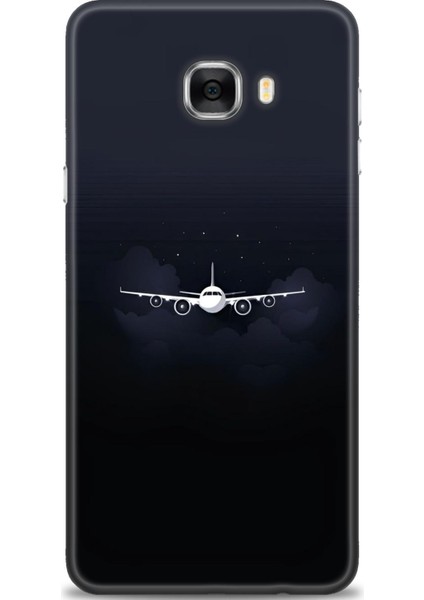 Samsung Galaxy C7 Hd Baskılı Kılıf + Seramik Tam Kaplayan Ekran Koruyucu 381