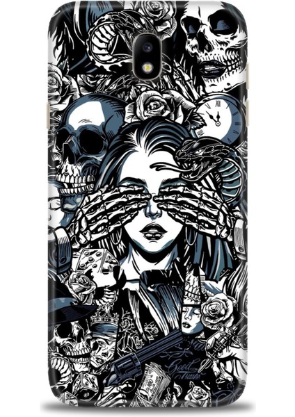 Samsung Galaxy J7 Pro Hd Baskılı Kılıf + Seramik Tam Kaplayan Ekran Koruyucu 352