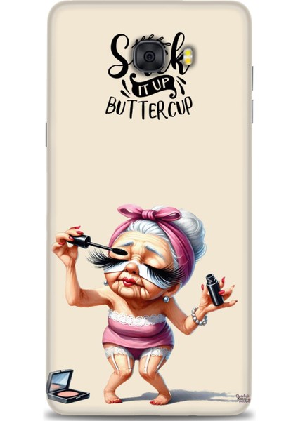 Samsung Galaxy C9 Pro Hd Baskılı Kılıf + Seramik Tam Kaplayan Ekran Koruyucu 50