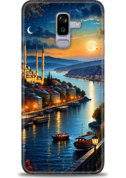 Samsung Galaxy J8 Hd Baskılı Kılıf + Seramik Tam Kaplayan Ekran Koruyucu 222